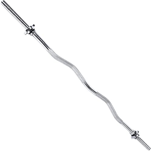 WF Athletic Supply Adjustable Dumbbells Barbell Weight Set with 1-Inch Threaded Chrome Knurled EZ Curl or Straight Bar Handle, Strength Training for Home Gym Weight Lifting, Gray Grip Plate Sets - Thumbnail 3