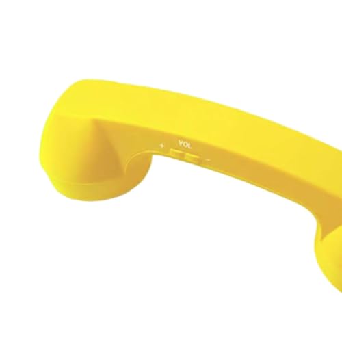 Image of Retro Phone Handset Phone Receiver for Mobile Meetings All Smartphones Black | Corded Telephones | Zoomela (Yellow)