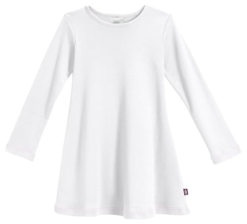 Image of City Threads Girls' 100% Cotton Long Sleeve Dress - Active Kids School, Playing, Parties - Made in USA
