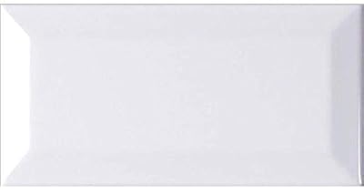 3x6 White Beveled Glossy Ceramic Genuine Subway Tile Made in USA (Full Box 80)