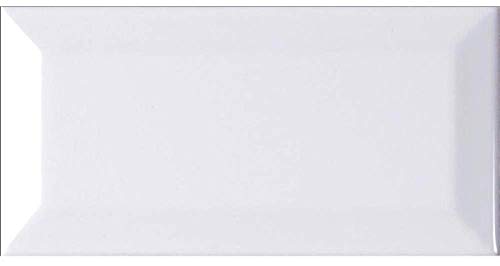 3x6 White Beveled Glossy Ceramic Genuine Subway Tile Made in USA (Full Box 80)