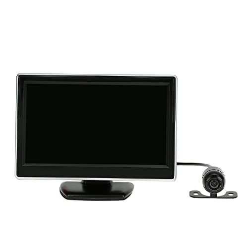 De Carro,Sailsbury de tela LCD TFT de 5 polegadas para carro retrovisor sistema reverso + câmera de
