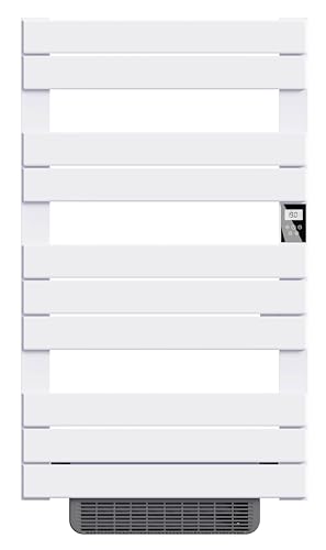 BESTHERM - Sèche-serviette électrique sans fluide avec soufflerie 500W+1000W H.108,4xL60cm Bestherm HANAE blanc