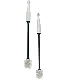 Iconikal 12-Inch Silicone Bottle Brush, Gray, 2-Pack Clean Water Bottles, Shakers, Mixers
