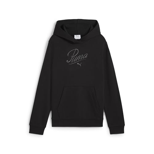 PUMA Mädchen ESS Script Hoodie TR G Kapuzenpullis, PUMA Black, 152