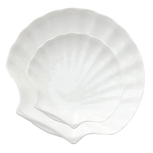 2 Stücke Keramik Teller Porzellan Schälchen Speiseteller Muschel...