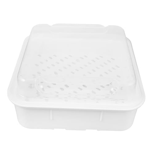 NUOLUX 電子レンジ対応多機能蒸し器 蓋付き角型二段構造 野菜魚肉対応 食材の栄養保持 キッチン必需品 せいろスル調理器具