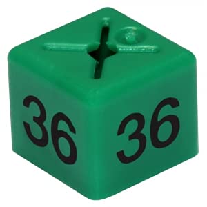 100 x Garment Clothes Marker Size Numbers: Color Size Cubes for Hanger Displays - Organize Wardrobe, Boutique - Various Sizes, Colors Available (36)