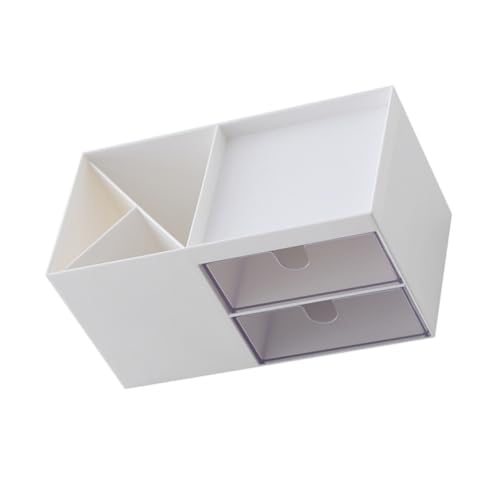 MUSISALY Caja de Almacenamiento para Escritorio 2 Cajones, Organizador Práctico de Abs para Oficina y Hogar, Compacto y Funcional para Artículos Diversos, Adecuado para Ordenar Escritorios