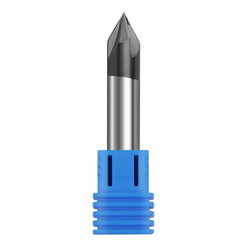 Image of 3 /8 inch Solid Carbide Chamfer Mill, AlTiN Coating, 4 Flute, Chamfer End Mill for Medium Hardness Materials, Double End End Mill Bits, 60 Chamfer Angle, 3 /8 inch Shank Diameter
