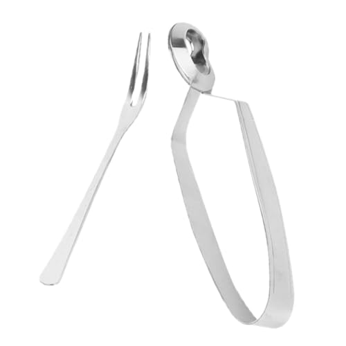 PAMINGONO Pinza e Forchetta Lumache in Acciaio Resistente al Calore e Ruggine Utensili Cucina Ergonomici per Casa e Ristorante per Degustare Escargot Mano