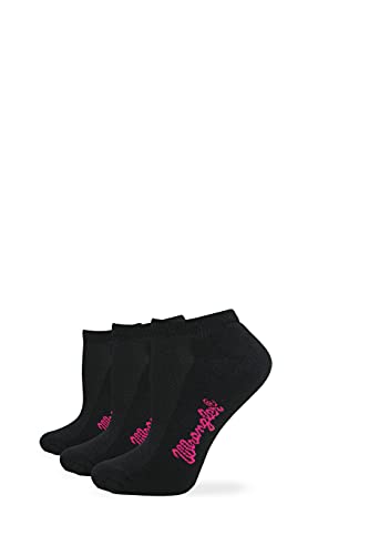 Wrangler Wester Boot No Show Socks, Black, Med (W 6-9), 3 Pair