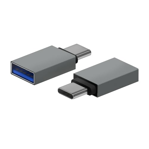 AISENS Mini Adaptador Aluminio USB 3.2 Gen1 3A. Tipo USB-C/M-A/H. Gris
