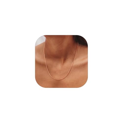 ChainsHouse Snake Chain Necklace for Women 1.2mm, 18-30