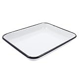 Cabilock Weiße Emaille Quadratplatte Robustes Labor Haushaltstablett Vielseitiges Aufbewahrungs Sterilisationsfach für Schlüssel Werkzeuge Medizinische und Experimentelle Utensilien