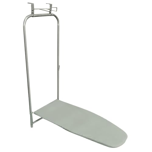 COSTWAY Over the Door Ironing Board, Space-Saving Metal Hanging Ironing Board with Iron Holder & Cotton Cover, Compact Fold Down Iron Stand for Home, Apartment, Laundry Room, Dorm (35L x 17W x 47H)