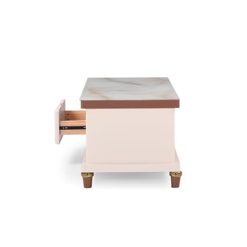 Image of Royaloak Melaka Malaysian Coffee Table | Tempered Glass Top | HDF with High Gloss Reflective Finish | Ample Storage | Coffee Table for Living Room | Table with Storage | Multipurpose Table