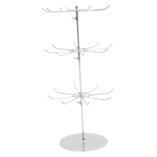 Cabilock Soporte para aretes colgando pendientes organizador de joyas soporte para joyas jewelry organizer Estante de arete giratorio Silver