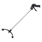 Hossi's Wholesale 1x Greifzange für Senioren aus Aluminium je 88cm, schwarz/silber, Greifer flexibel und drehbar, Müllzange