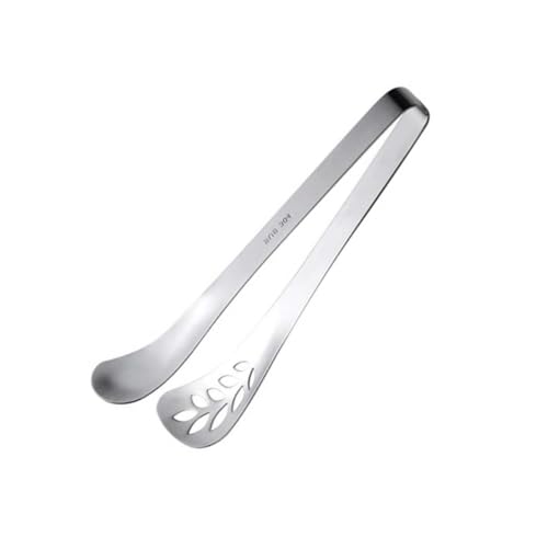 Cabilock 1pc Thicken Leaf Shape Stainless Steel Food Clip Versatile Kitchen Gadget for Buffet Bbq and Home Use Silver