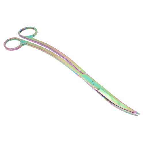 POPETPOP ステンレス製水草トリマーはさみ 錆びにくい高耐久設計 水槽植物 底床 装飾品メンテナンス用 魚や水生生物に 小口径水槽対応アクア