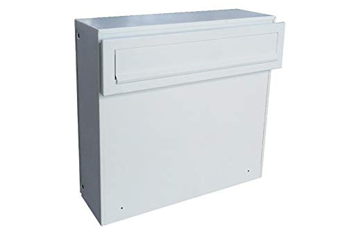 A-050 Zaun Durchwurf Briefkasten in Weiß RAL 9016