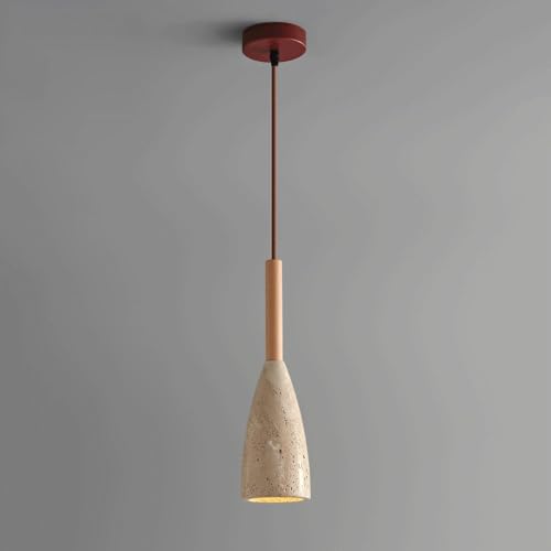 Chandelier en marbre naturel et bois cône nordique haut de gamme