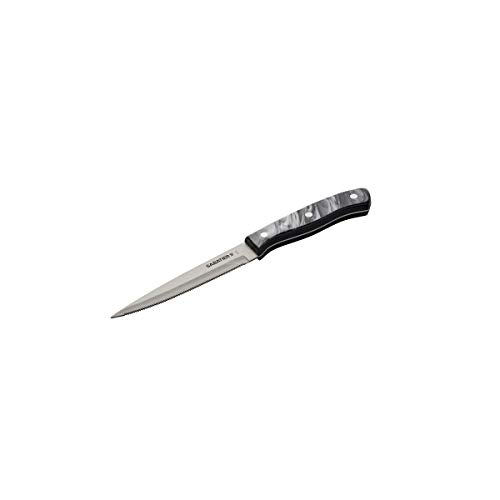 Sabatier Triple Riveted Serrated Utility Knife, 5-Inch, High-Carbon Stainless Steel, Razor-Sharp Kitchen Knife To Cut Fruit, Vegetables And More, Black #TOP1