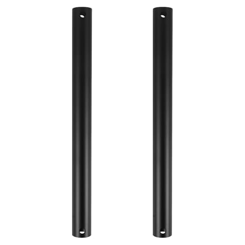 Housoutil Varilla de Extensión para Ventilador de Techo 50 Cm Negra, 2 Unidades, Poste Metálico Compatible, Extensor Ajustable para Ventiladores de Techo en Dormitorio y Sala, Accesorios