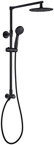 Fennocasa Polaris 3 Retrofit Rain Shower System, 3-Setting Handheld Shower Combo with Slide Bar, 8" Low Profile Shower Head (2.5 GPM Matte Black)