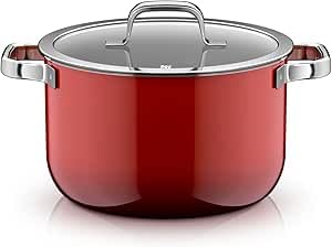 WMF Fusiontec Mineral Pro, garnek do gotowania z pokrywką, 24 cm, odporny na zarysowania materiał, garnek indukcyjny, nadaje się do wszystkich rodzajów kuchenek, Made in Germany, Passion Red