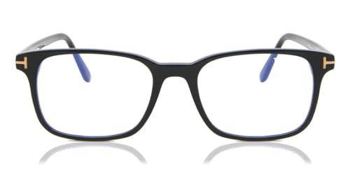 Image of Eyeglasses Tom Ford FT 5831 -B 001 Shiny Black, incht inch Logo /Blue Block Lenses
