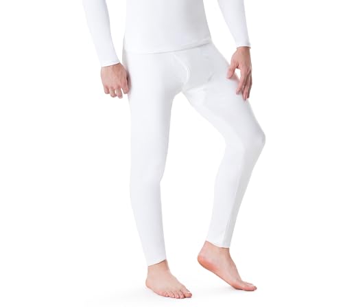 Rocky Men's Thermal Underwear Men Long Johns for Men Thermal Pants Mens Long Underwear Bottoms Warm Mans Base Layer Pants Mans Leggings Sports, Winter Cold Weather (White - X-Large)