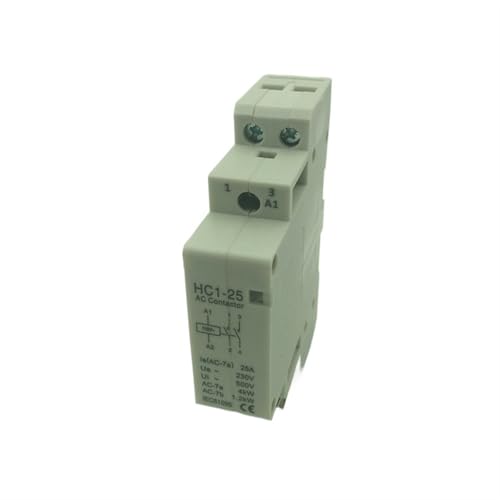 Contactor de CA HC1-25 110V de control bipolar y capacidad de 25A para carril DIN 4