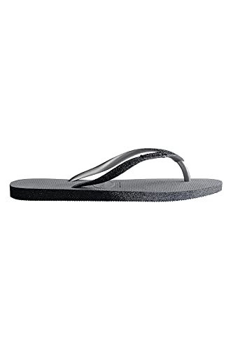 Havaianas Slim Sparkle Flip-Flop Steel Grey 37/38 Brazil (US Men's 5/6, Women's 7/8) M4