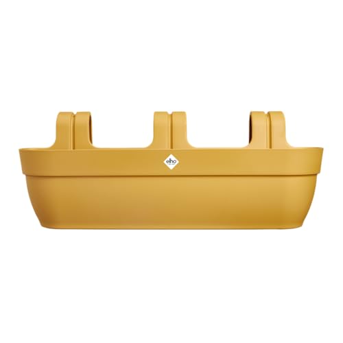 Elho Vibia Campana Easy Hanger XXL 70 - Planteur pour Balcon & Extérieur - Plastique 100% Recyclé - L69 x B26.8 x H23.7 cm - Jaune/Jaune Miel