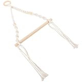 Hoement Makramee Toilettenpapierhalter Wandmontage Boho Stil aus Baumwolle und Holz 50cm Küstenstil Dekorativer Papierrollenhalter für Bad und Wohnzimmer