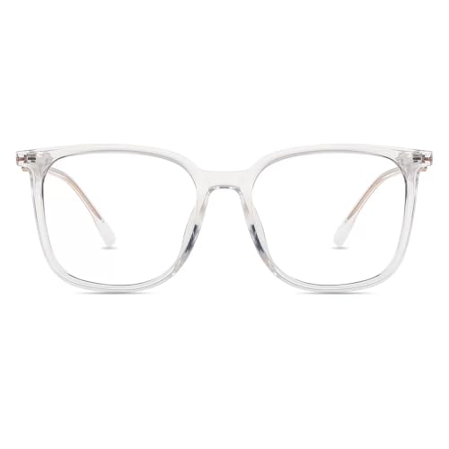 Image of Firmoo 2022 Blue Light Blocking Glasses for Women Men Square Nerd Eyeglasses Anti Blue Ray Anti Eye Strain Computer Screen Glasses,Clear