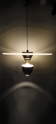 Image of Modern Crystal Led Disc Pendant Light with Warm LED Illumination | Designer Hanging Ceiling Lamp for Living Room & Dining Space & Home Decor