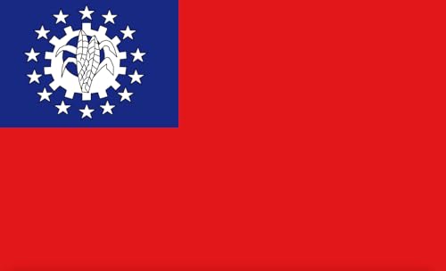 Drapeau de Birmanie durable tissu anti-déchirure Myanmar 90 x 60 cm