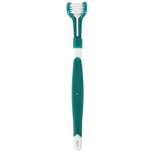 Cepillo de dientes para perros - Cepillo de cuidado bucal para gatos Herramienta de cepillado de dientes de gato | Cepillo de dientes de limpieza de dientes de cerdas de goma de 3 lados,
