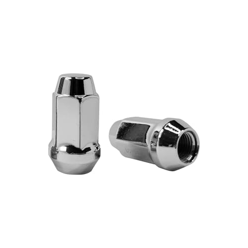 Image of 1 /2-20 Chrome Wheel Lug Stud Nut Set Compatible with 2009-2019 Ford Edge Explorer Flex Taurus Police Interceptor Lincoln MKS MKX MKT 611-094 610561 (4PCS)