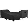iBirdie Outdoor Lounge Chaise Chair Cover 76L x 28W x 28H inch Waterproof Patio Furniture Covers Lawn Pool Chair Cover 2 Pack Black
