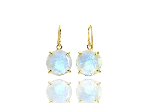 Boucles d'oreilles pierre de lune bijoux fantaisie or femme