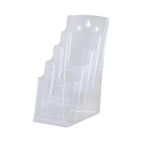 Yotijay パンフレットホルダー カタログケース POP広告スタンド アクリル パンフレット立て カタログラック 卓上用ディスプレイスタンド ハガキホルダー 会議 店舗 販促 オフィス 机上用品 , A6 4段