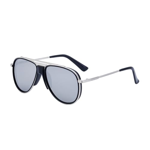 Lunettes de soleil ovales punk de haute qualité métallique finition vintage steampunk homme