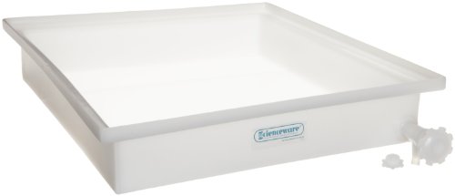 Plateau de rétention Bel-Art avec robinet en polyéthylène pour laboratoires