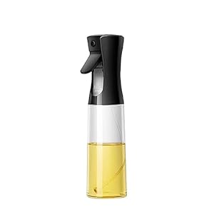 PIQIUQIU Oliesproeier, glas, spuitfles, 300 ml, olieverstuiver, oliesprayfles, olijfolie, spray, salade, oliedispenser voor keuken, koken, BBQ, bakken, grillen, pasta, salade