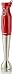 Ovente Electric Multi-Purpose Immersion Blender, 300-Watt Hand Mixer, 2 Speeds, Brushed Stainless Steel Blades and Detachable Shaft, Red (HS580R), 14.7