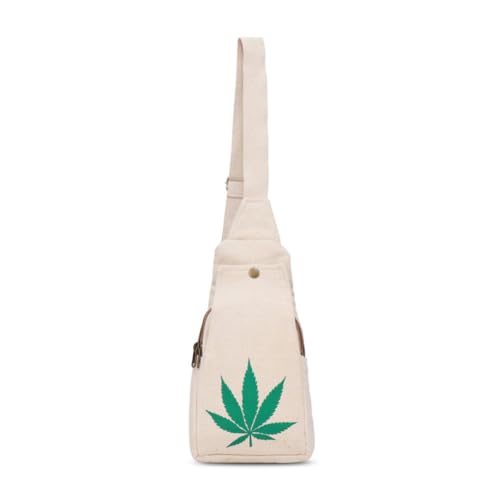 Hemp Cross body printed shoulder bag, Sling bag with adjustable strap for man and women